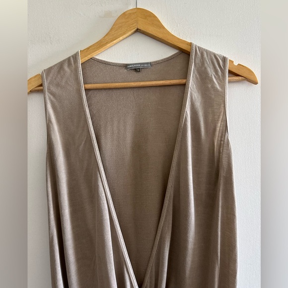 James Perse Designer Tencel Wrap Tan Beige Tank Top Size 3 (Large) EUC - Picture 4 of 8
